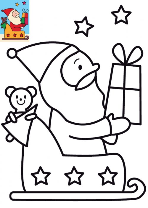 coloriage le pere noel et son traineau a imprimer pour enfants 101 B