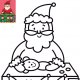Coloriage Le Père Noël et les lutins à imprimer pour enfants
