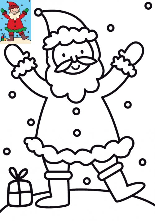 coloriage pere noel a imprimer pour enfants 104 B