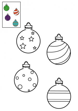 Coloriage Les Boules De Noël Accrochées Au Sapin à Imprimer