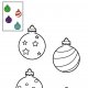 Coloriage les boules de Noël accrochées au sapin à imprimer pour les enfants