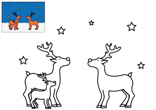 coloriage les rennes du pere noel a imprimer pour les enfants 148 B