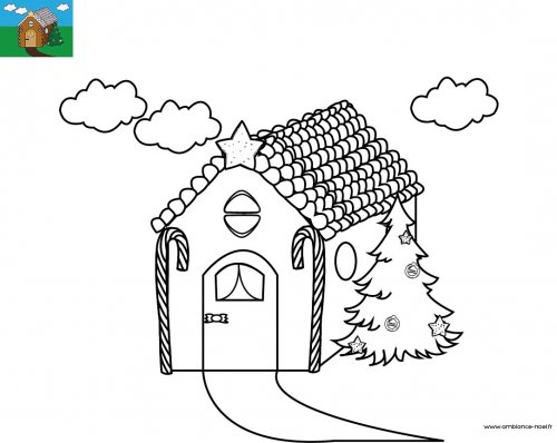 coloriage la maison en pain d epice d hansel et gretel a imprimer pour les enfants 163 B