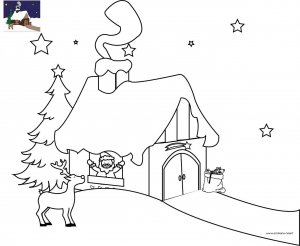 Coloriage La Maison Du Père Noël En Laponie à Imprimer Pour