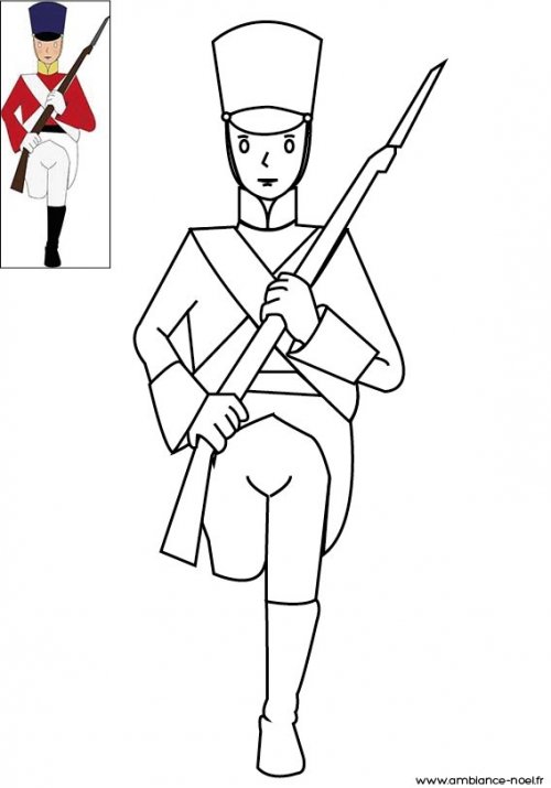 Coloriage De Noel Le Petit Soldat En Plomb Du Conte D Andersen A Telecharger Et A Imprimer Gratuitement