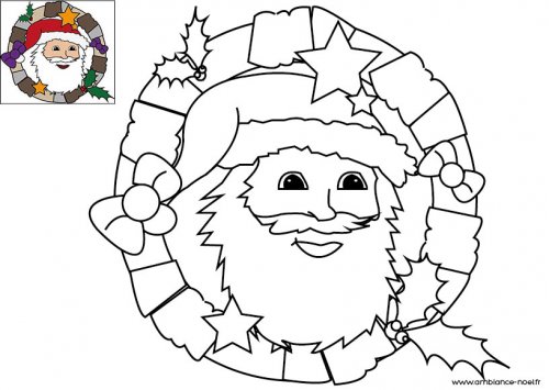 coloriage de noel la couronne de l avent du pere noel a telecharger et a imprimer gratuitement 201 B