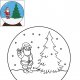 Coloriage de Noël, La boule à neige de Noël à imprimer pour les enfants