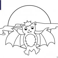 Coloriage d'Halloween à imprimer pour les enfants, La chauve-souris