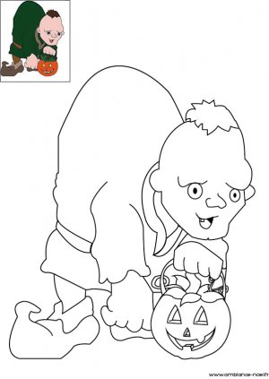 Coloriage d'Halloween à imprimer pour les enfants, Le bossue