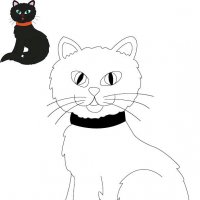 Coloriage d'Halloween à imprimer pour les enfants, Le chat noir