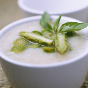 Recette de Noël, velouté d'asperge au crabe