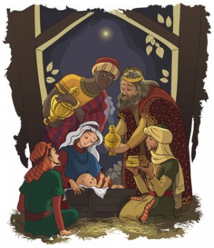 La naissance de Jésus Christ dans la crèche